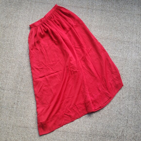 Joie Flowing Red Silk Maxi Skirt Women's Small - Picture 4 of 12